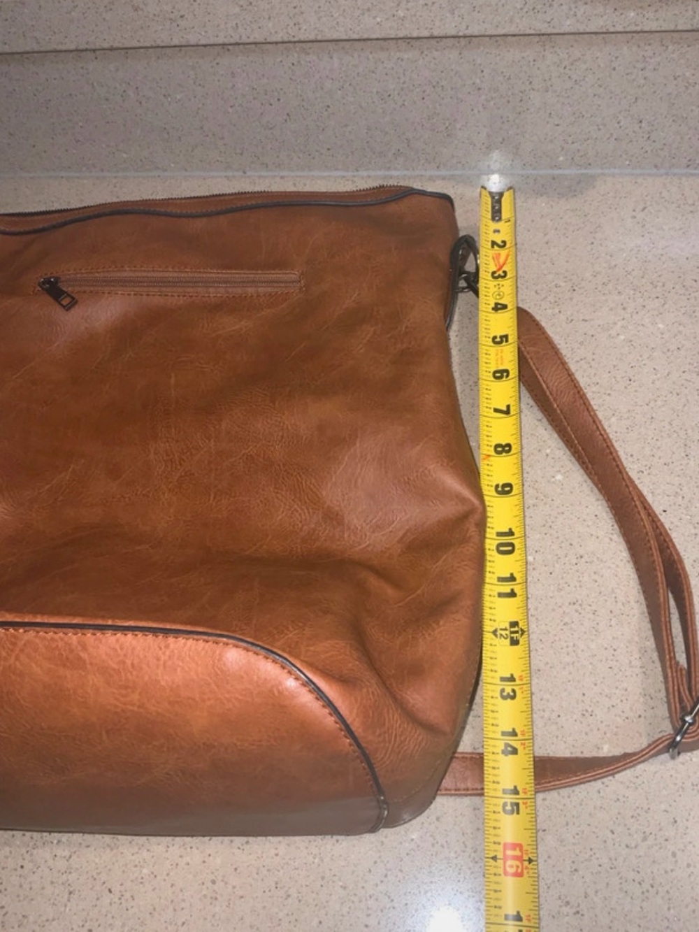 Classic Studded Crossbody Bag - Brown. Very large gorgeous bag. - Picture 6 of 7
